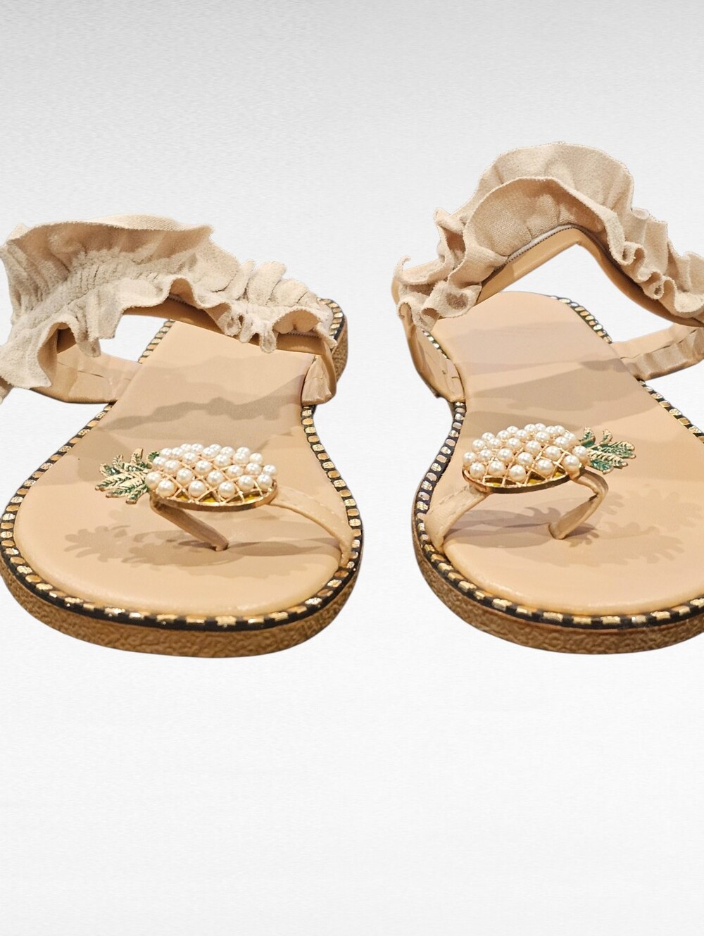 Boho Pineapple Ruffle Sandals Size 9 - Picture 5 of 15